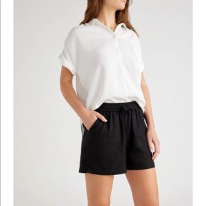 J. Crew Seaside Black Linen Shorts